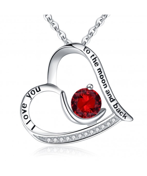 BriLove Sterling Engraved Necklace Birthstone