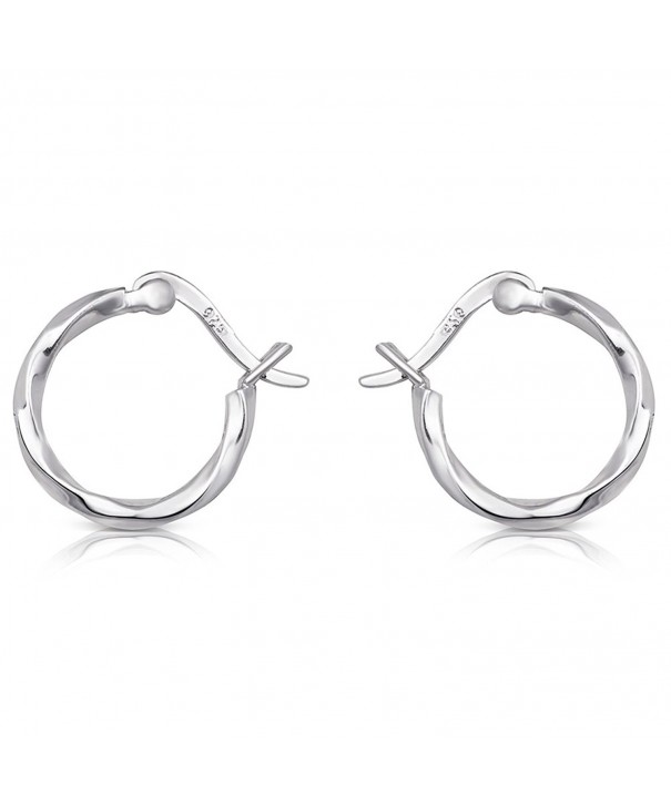 Sterling Silver Rhodium Twisted Earrings