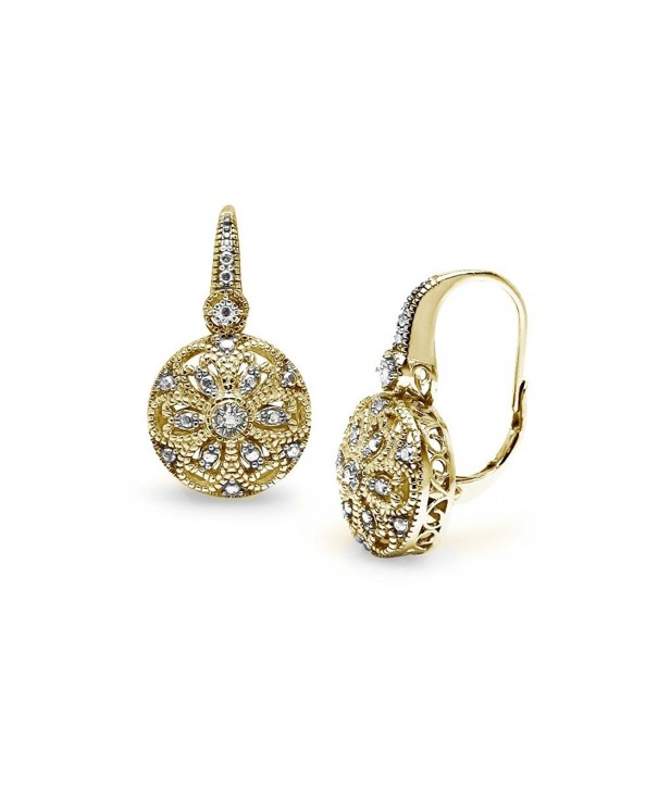 Flashed Sterling Filigree Leverback Earrings