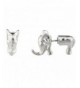 Lux Accessories Silvertone Elephant Earrings