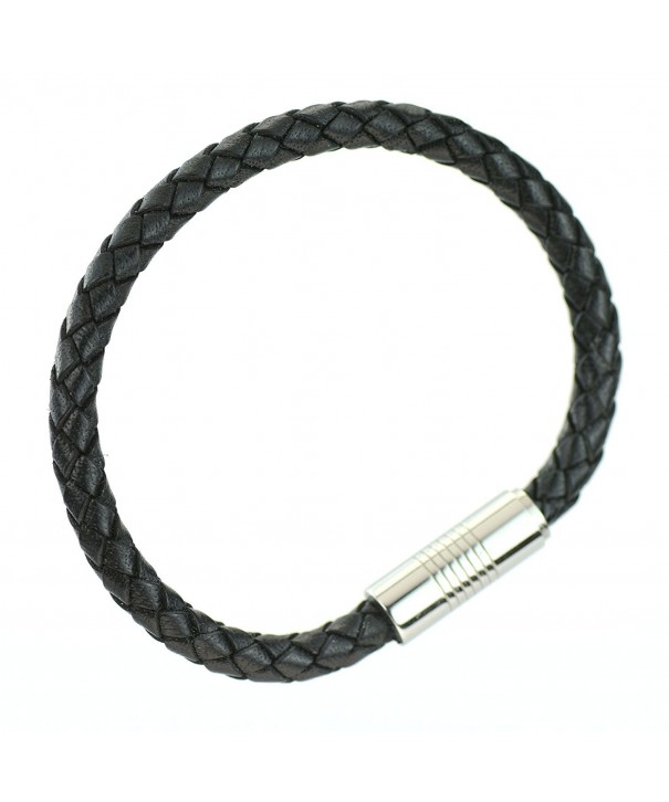 Braided Leather Bracelet Stainless magnetic