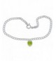 Simulated Peridot Bracelet Sterling Rhodium