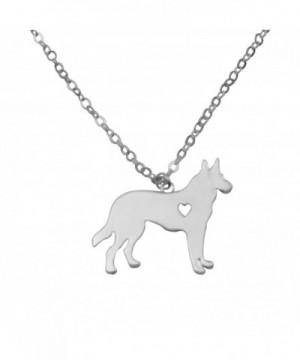 Silvertone Outline Shepherd Pendant Necklace