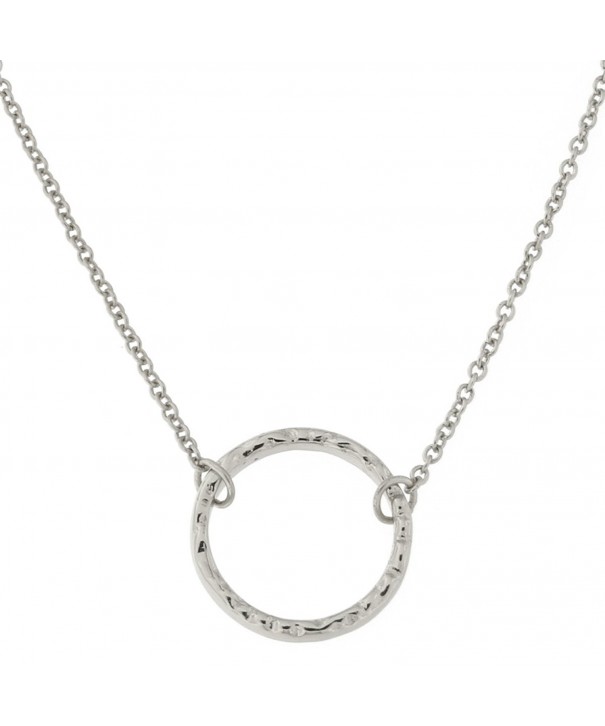 Sterling Silver Hammered Pendant Necklace