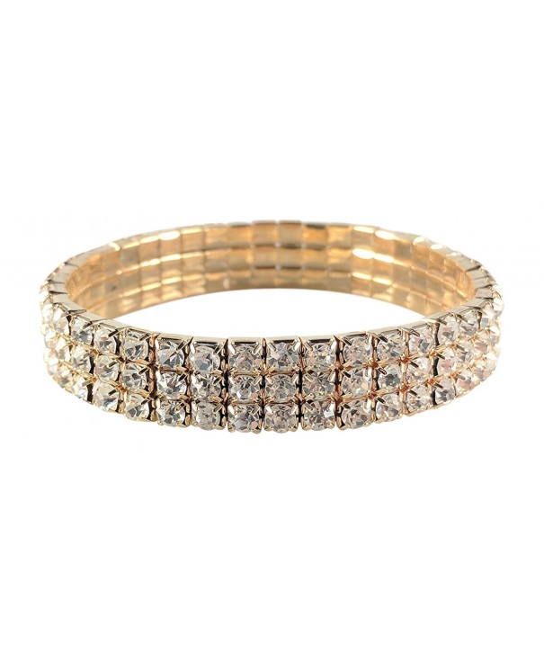 SIMPLICHIC Rhinestone Bracelet Gold Tone Silver Tone