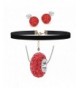 BodyJ4You Jewelry Crystal Necklace Earrings