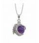 Amethyst Beaded Silver Dragon Necklace