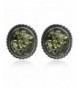 Sterling Silver Green Amber Earrings