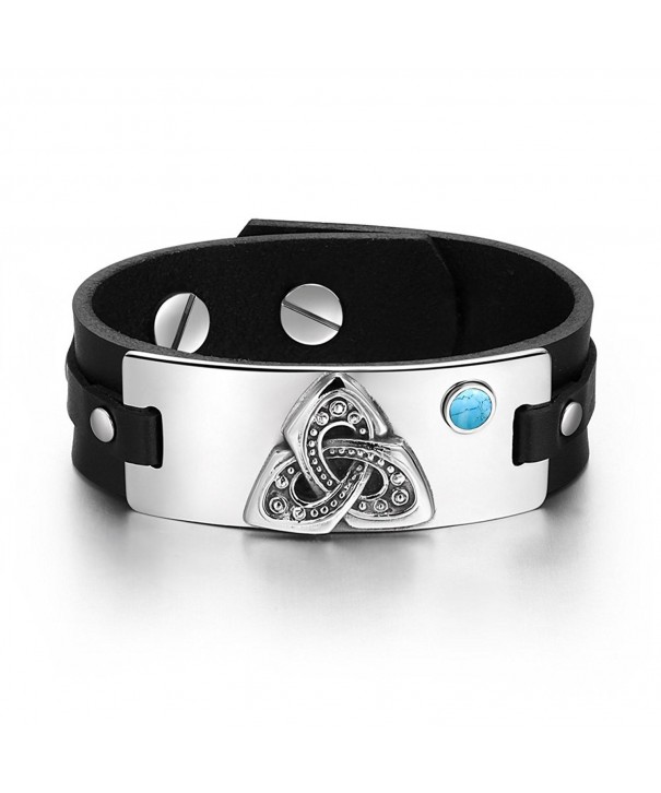 Triquetra Simulated Turquoise Adjustable Bracelet