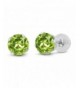 Round Green Peridot Womens Earrings