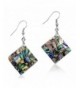 PammyJ Silvertone Abalone Square Earrings