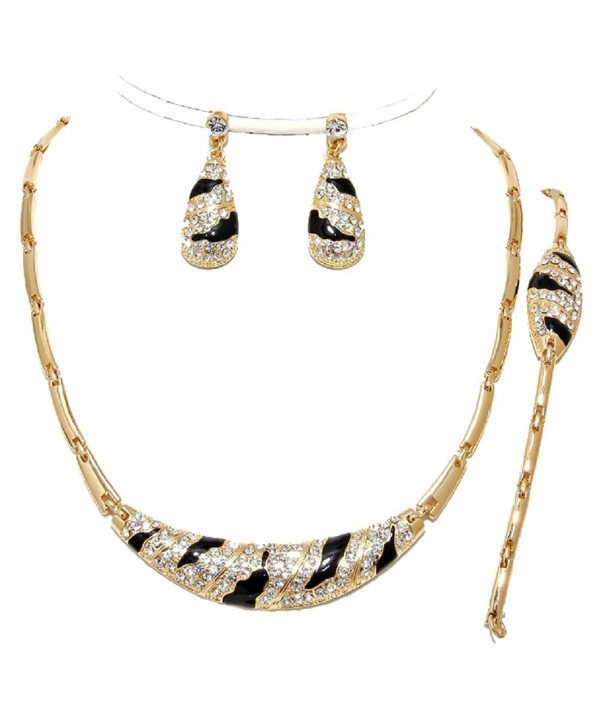 Elegant Crystal Necklace Bracelet Earrings