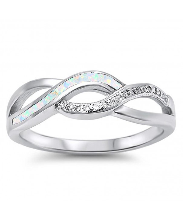 Simulated Infinity Sterling Silver RNG16175 8