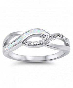 Simulated Infinity Sterling Silver RNG16175 8