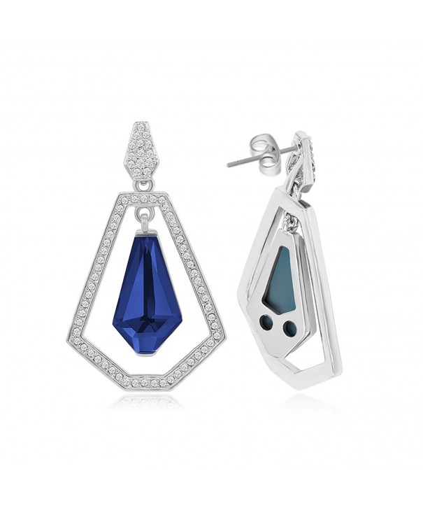 Kemstone Hollow Out Sapphire Earrings Geometry