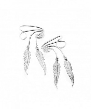 Sterling Beautiful Earcuff Feather Earrings