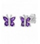 Sterling Silver Amethyst Butterfly Earrings