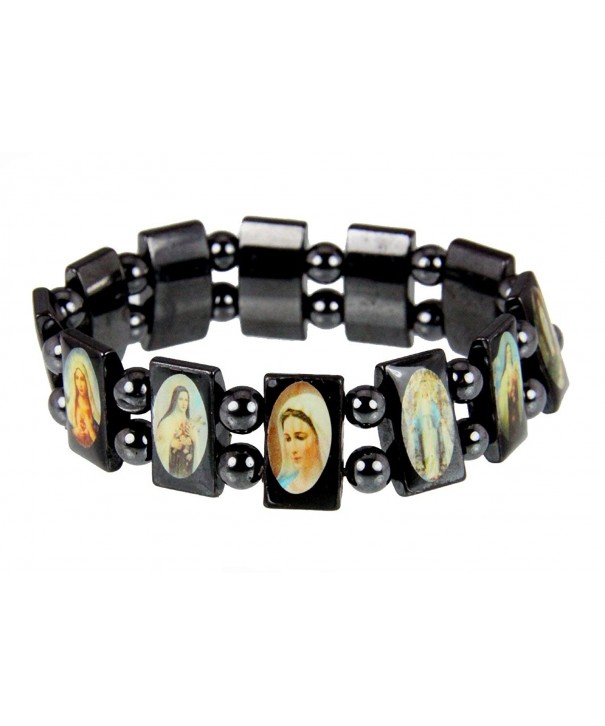 4030166 Saints Hematite Bracelet Stretch