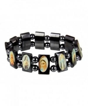 4030166 Saints Hematite Bracelet Stretch