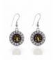 Saxophone Circle Earrings Crystal Rhinestones