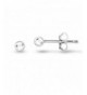 Rhodium Plated Sterling Ball Shape Earrings