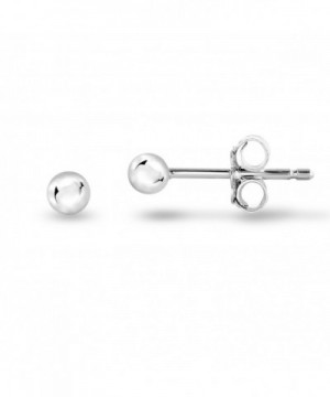 Rhodium Plated Sterling Ball Shape Earrings