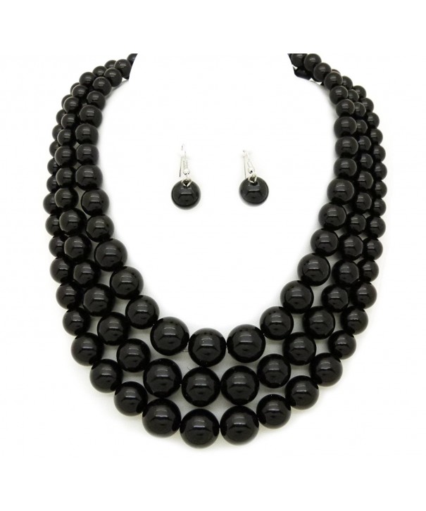 Multi Strand Acrylic Statement Necklace Earrings
