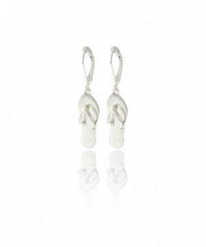 Silver Flip flop Leverback Earrings Island