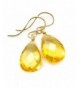 Simulated Citrine Earrings Teardrop Briolette