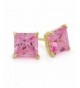 Princess Zirconia Solitaire Screwback Earrings