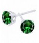 Simulated Emerald Earrings Sterling Silver