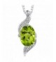 Peridot Pendant Necklace Sterling Silver