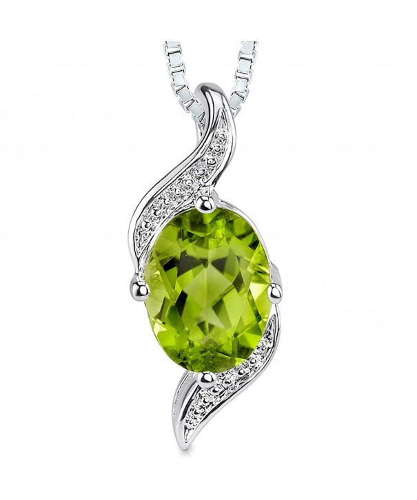 Peridot Pendant Necklace Sterling Silver