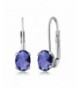 Iolite Silver 4 prong Leverback Earrings