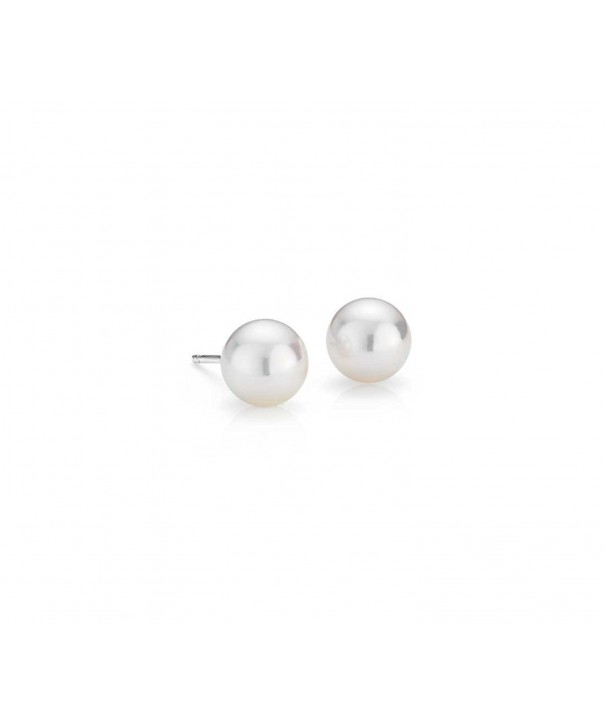 White Faux Pearl Earrings Studs