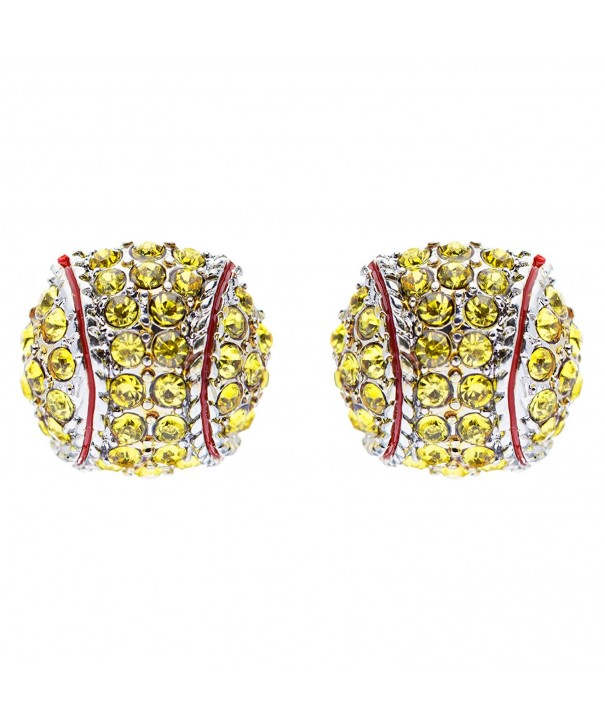 Softball Crystal Rhinestone Fashion Earrings