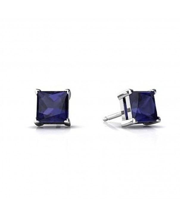 Solitaire Princess Simulated Blue Sapphire