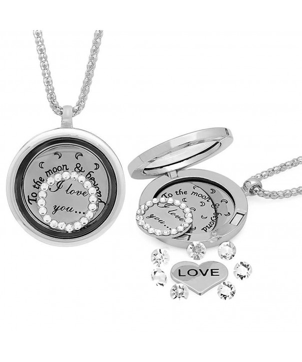 Love Moon Locket Silver Necklace