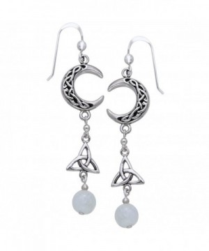 Sterling Silver Crescent Moonstone Earrings