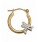 Two Tone Gold Polished Dragonfly Earring