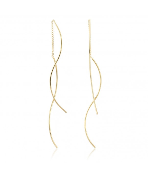 Bended Twisted Linear Threader Earrings