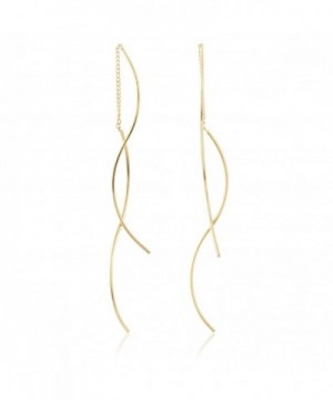 Bended Twisted Linear Threader Earrings