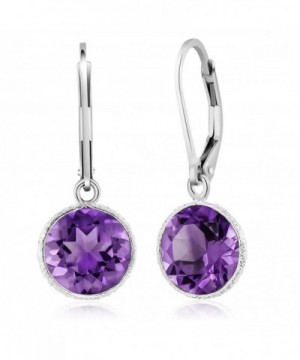 Beautiful Sterling Amethyst Leverback Earrings