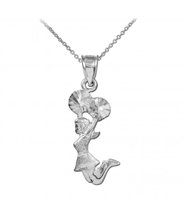 Sterling Silver Cheerleader Pendant Necklace