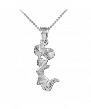 Sterling Silver Cheerleader Pendant Necklace