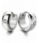 Huggie Hinged Earrings Zirconia Unisex