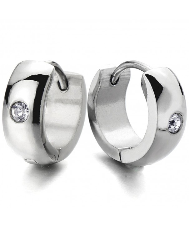 Huggie Hinged Earrings Zirconia Unisex