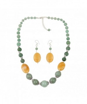 Aventurine Necklace Earrings Dangling Fashion