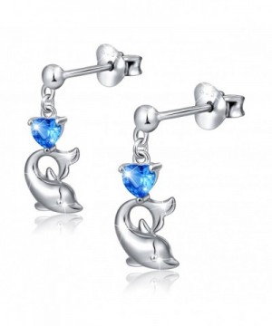 Sterling Silver Zirconia Dolphin Earrings