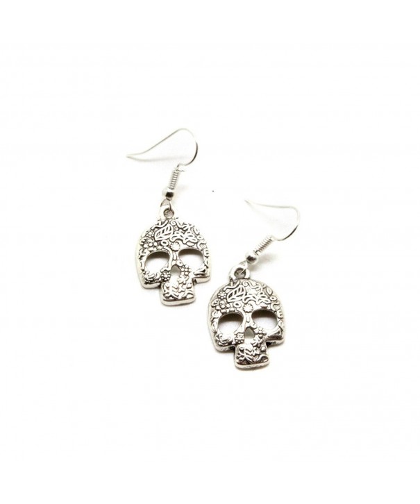 Silver Floral Sugar Earrings Muertos